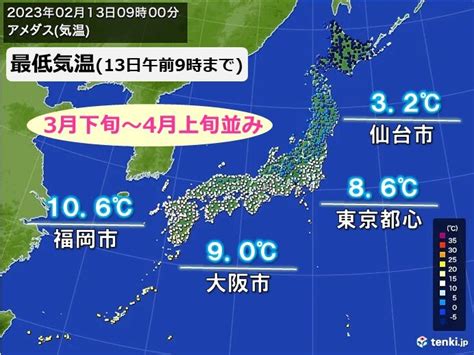 日中にかけて気温は横ばい 北風で体感は一段と寒い 夜はグッと冷える所も 気象予報士 日直主任 2023年02月13日 日本気象協会