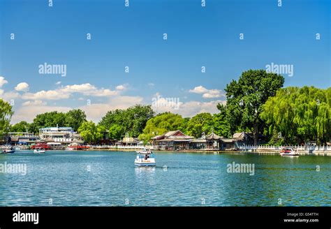 Qianhai Lake In Shichahai Area Of Beijing Stock Photo Alamy