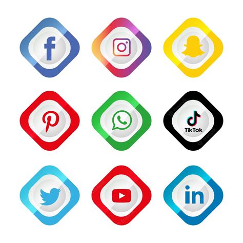 Conjunto De Iconos De Redes Sociales Logo Vector Illustrator Vector