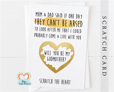 Funny Godmother Proposal Will You Be My Godmother Scratch Card Etsy Uk