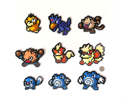 Pokemon Perler Bead Sprites 054 062 Etsy