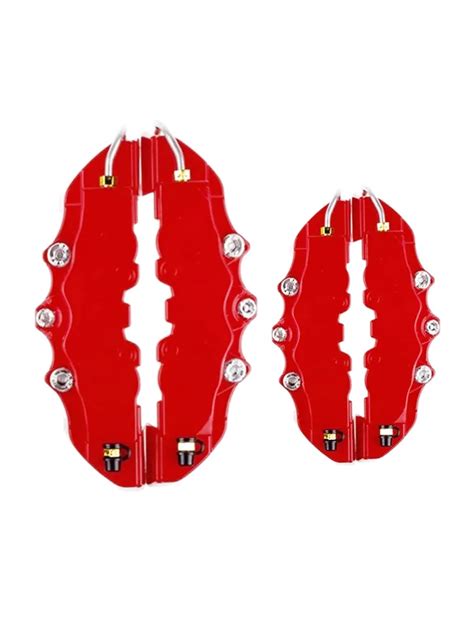 Caliper Covers Red 2pcs Car Disc Brake Caliper Covers Front 2pcs Rear Brake Caliper Cover Guard