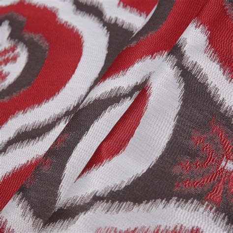 Red Ikat Damask Polyester Woven Woven Polyester Home Fabrics