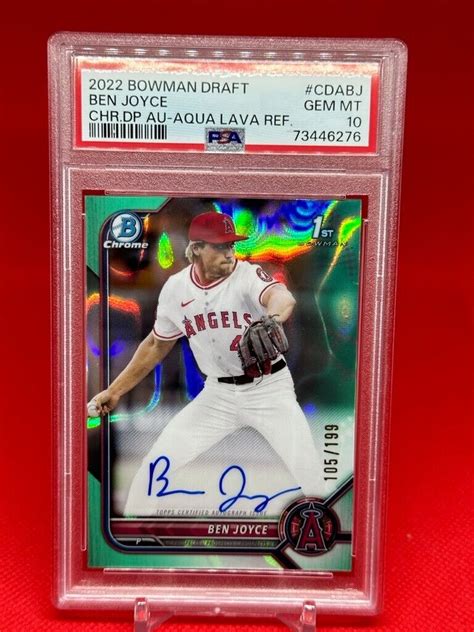 Ben Joyce 2022 Bowman Draft CDA BJ Chrome DP Auto Aqua Lava