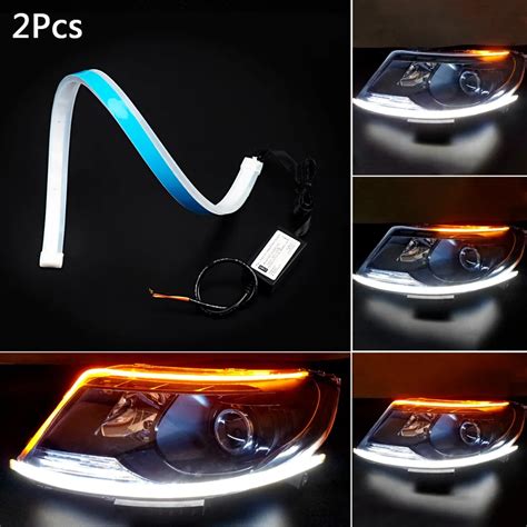 2Pcs Car Styling 45cm 60cm Car LED Strip Flexible Soft Tube Guide