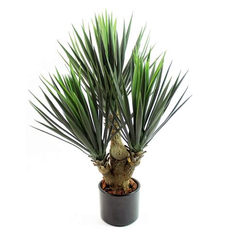 Yucca artificiel à trois têtes 70 cm Plantes grasses artificielles