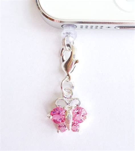 Butterfly Cell Phone Charm Dust Proof Plug Ear Jack For Iphone