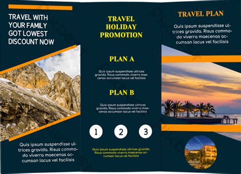 Travel Brochure Vacation Plan Discount Three Fold Template | PSD Free ...