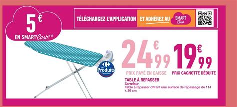 Promo Table à Repasser chez Carrefour iCatalogue fr