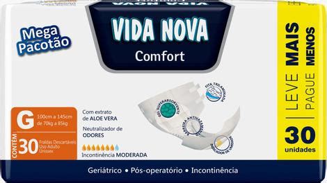 Fralda Descartavel Geriatrica Adulto Vida Nova Confort Master Grande G