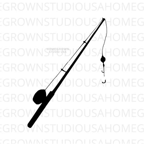 Fishing Rod Svg Fishing Pole Svg Fishing Clipart Commercial Etsy