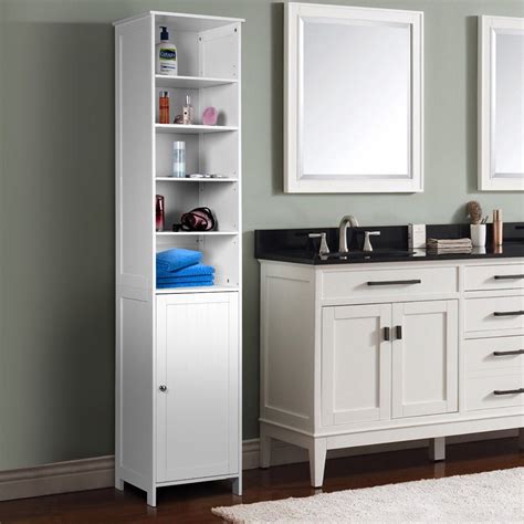 72 H Bathroom Free Standing Floor Storage Shelving Cabinet Walmart