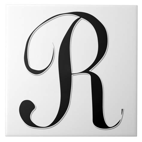 Geessele Letter R In Black Monogram Tile Zazzle Monogram Tile