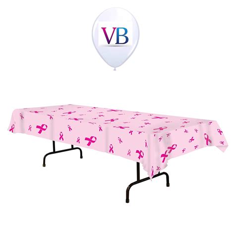 ValueBalloon Pink Ribbon Breast Cancer Awareness Plastic Table Cover 54