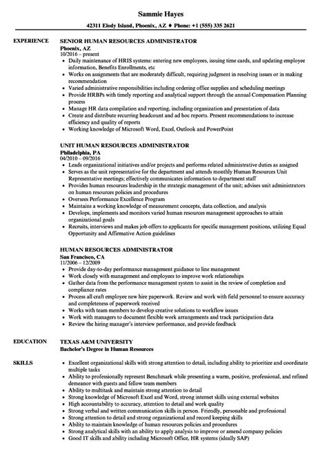 Human Resources Administrator Resume Samples Velvet Jobs