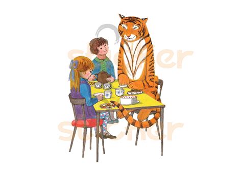 The tiger who came to tea Illustration Digital Print | Etsy