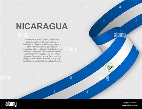 Ondeando La Bandera De Nicaragua Plantilla Para El Día De La Independencia Ilustración