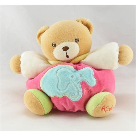 Doudou Ours Boule Rose Vert L Phant Bleu Brod Kaloo