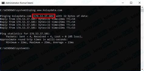 Nternet Sitesinin Ip Adresi Nas L Bulunur Kolaydata