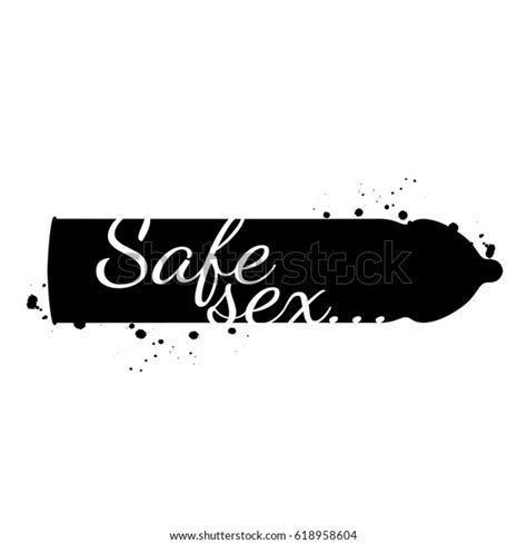 Condom Inscription Safe Sex Vector Illustration Stock Vector Royalty