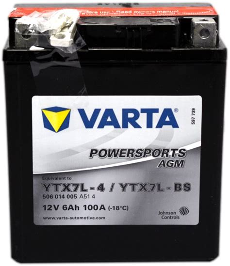 VARTA YTX7L 4 YTX7L BS 12V 6Ah 100A P Akumulator Motocyklowy Varta