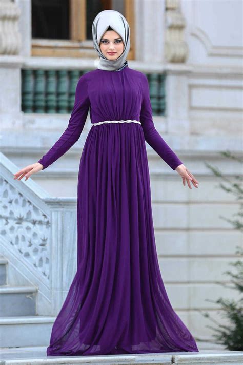 NEVA STYLE PURPLE HIJAB EVENING DRESS 3609MOR Dresses Muslim Dress