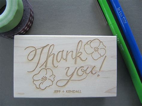 Thank You Rubber Stamp Personalized Stamp Custom T Etsy