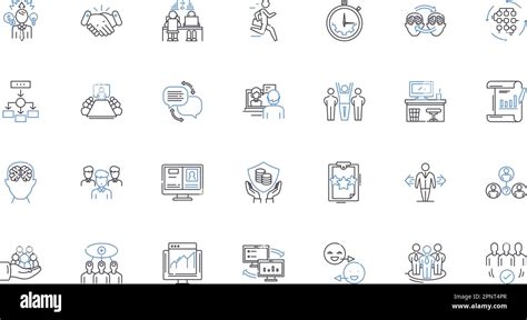 Human Resources And Staffing Line Icons Collection Recruitment Hiring