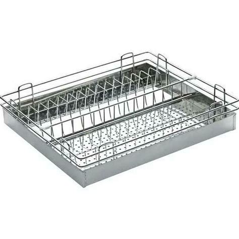 Stainless Steel Rectangular Wire Mesh Cutlery Basket For Home At Rs