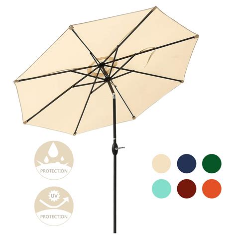 Jearey 10 Ft Offset Patio Cantilever Umbrella Outdoor Market Hanging Umbrellas And Crank With