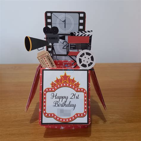 Personalised Movie Film Cinema Card 3d Pop Up Box Card For Etsy Uk