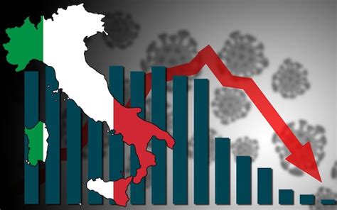 Premium Photo | Economic crisis with covid19 crisis concept with italy map