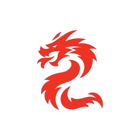 Roter Drache Silhouette Maskottchen Logo Design Ganzkörper Vektor