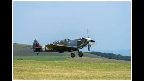 Spitfire Take Off Compton Abbas Airfield Dorset Youtube