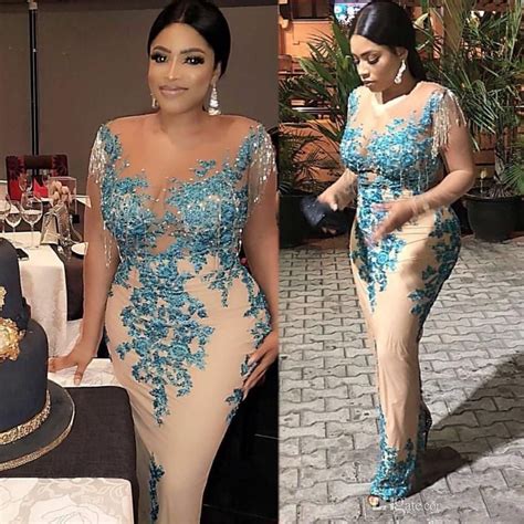 Aso Ebi Style Prom Dresses With Tassel Plus Size African Nigerian