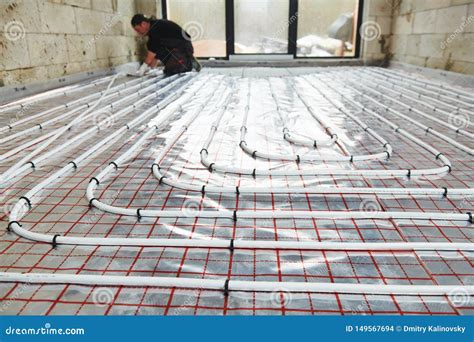 Underfloor Heating Installation. Floor Heating System Stock Photo ...