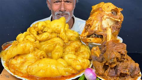 Asmr Eating Oily Mutton Fat Curry Mutton Curry Big Goat Head Curry