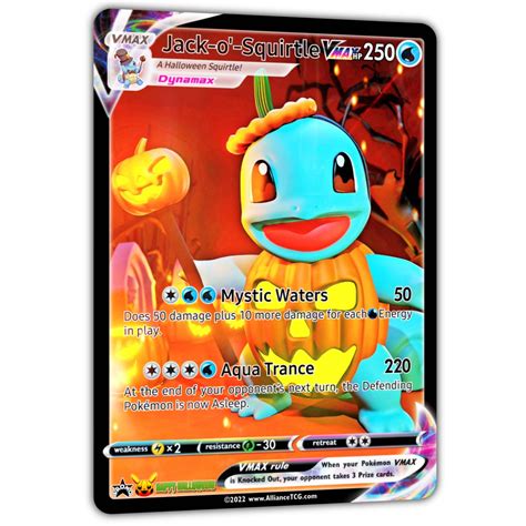 Jack O Squirtle Vmax Full Art Holo Halloween Card Etsy Australia