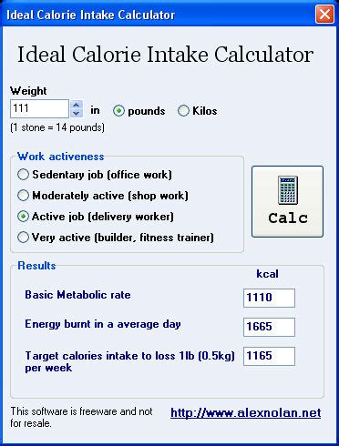 how to calculate calories intake