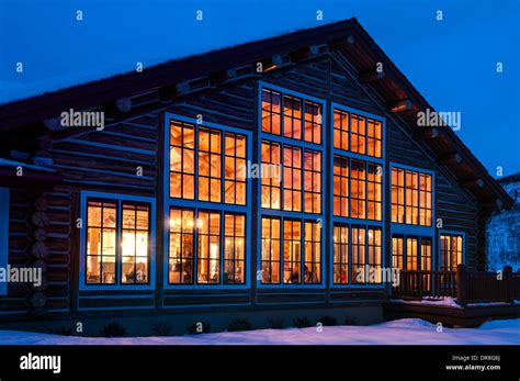 Outside Beano's Cabin at dusk, Beaver Creek Ski Resort, Avon, Colorado ...