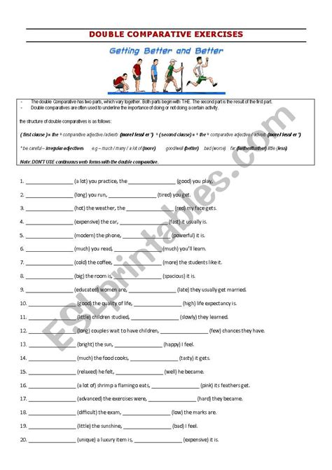 Double Comparatives Esl Worksheet By Sandramaisa