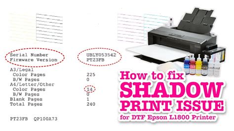 How To Fix Shadow Print Issue For Dtf Epson L Printer Youtube