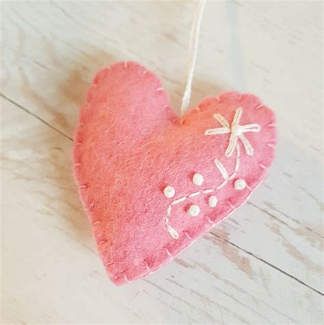 Heart Ornament Felt Ornaments Valentine S Etsy