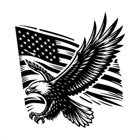 Premium Vector Flying Eagle With USA Flag Svg