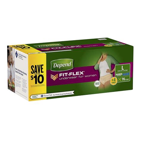 Depend Fit-Flex Underwear for Women, Maximum Absorbency, Large, 76 Ct - Walmart.com