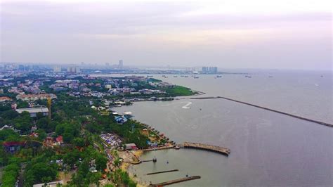 Premium Photo Aerial Shot Of Marina Beach Ancol Jakarta Indonesia