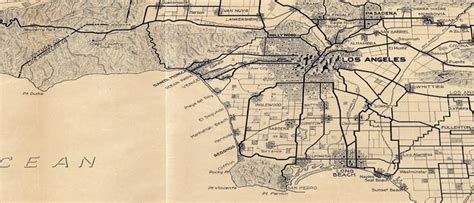 Map of Los Angeles and the San Gabriel Mountains, 1915 | San gabriel ...