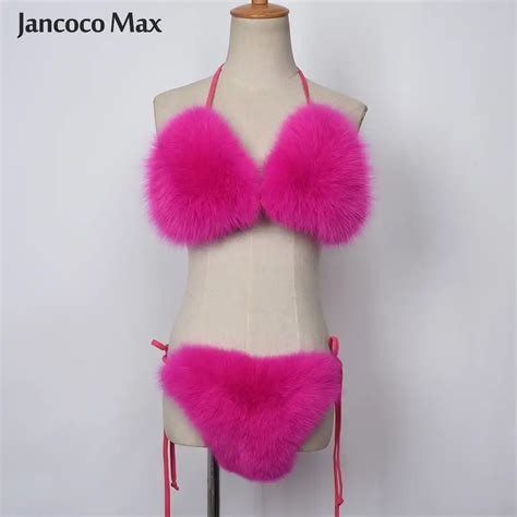 New Fashion Women S Real Fox Fur Bikini Bra Summer Beach Underwear