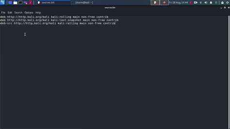Kali Linux Setting Up The Network Repositories Sources List Youtube