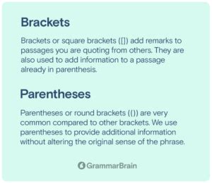 Brackets vs. Parentheses (Grammar Rules, Differences, Examples ...